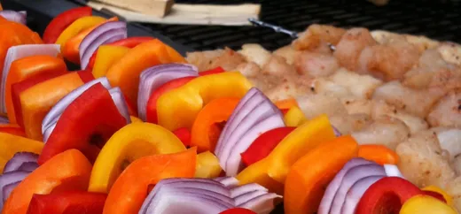 Close-up pile of fresh-caught salmon