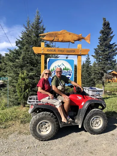 Guests on ATV tour through the grounds